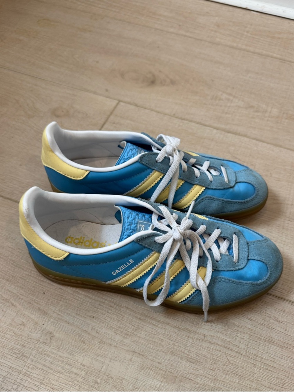 adidas Gazelle Blue and Yellow Retro Sneakers